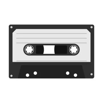 Compact Cassette isolated on white background, Musicassette in flat style Stock-Illustration
