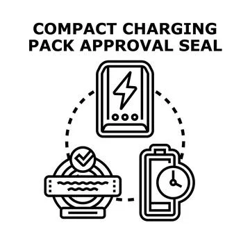 Compact charging pack approval process seal concept Stockillustratie