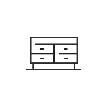 Compact Closet with Drawers Icon Stock Illustration