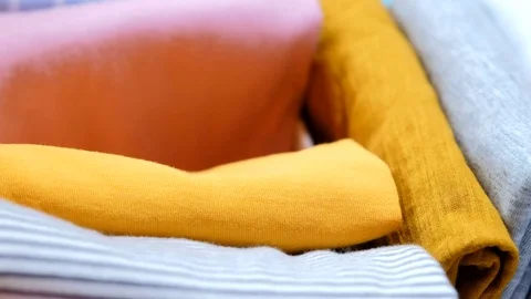 Compact clothes storage Stock Footage 79708424