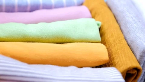 Compact clothes storage Stock Footage 79708434