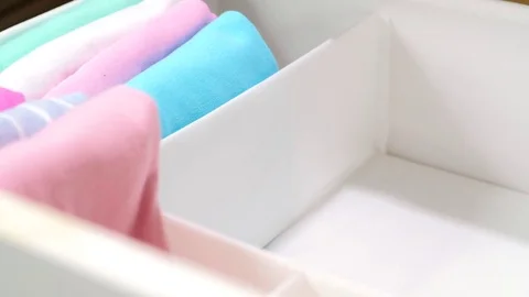 Compact clothes storage Video stock 79708464