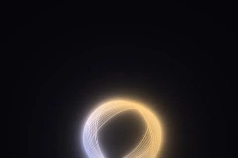 A compact cluster of fine elliptical light loops glows near the lower cente.. Stock Illustration