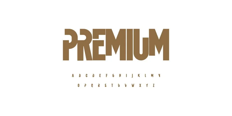 Compact compressed premium font alphabet for bold fashion branding, edgy Stock Illustration