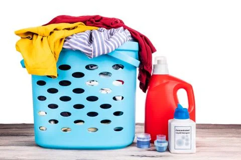 Compact concentrated laundry liquid detergent and regular liquid detergent ne Stock Photos