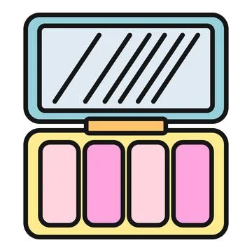 Compact cosmetic eye shadow palette with mirror Stock Illustration