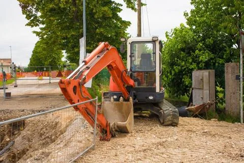 Compact Crawler Excavator Stock Photos