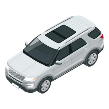 Compact crossover, SUV, 5-door station wagon car. Template vector isolated. Illustrazione stock