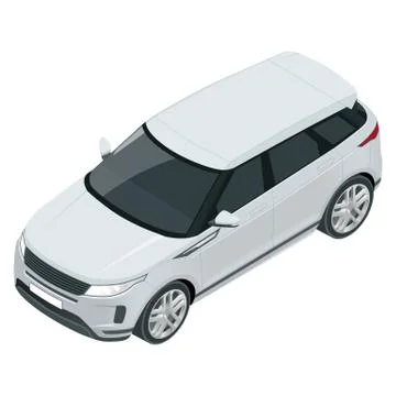 Compact crossover, SUV, 5-door station wagon car. Template vector isolated. View 스톡 일러스트