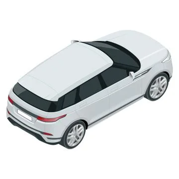 Compact crossover, SUV, 5-door station wagon car. Template vector isolated. View Stock Illustration