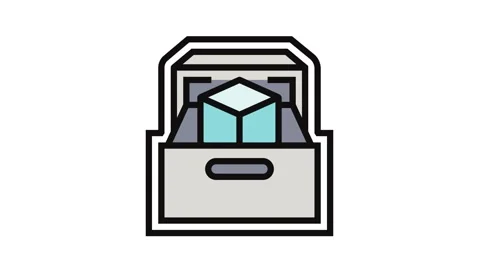 Compact design storage color icon animation Stock Footage 326115352