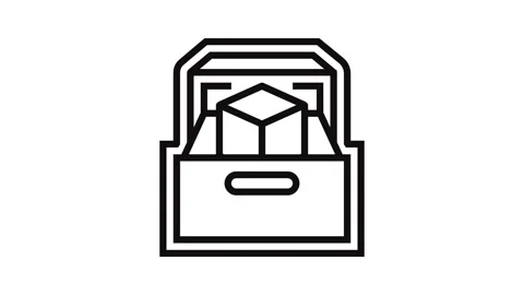 Compact design storage line icon animation Stock Footage 326122555