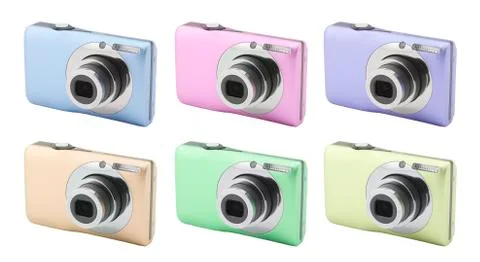 Compact digital camera with clipping path Stock Photos
