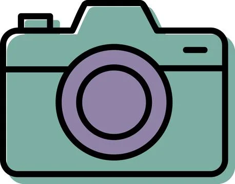 Compact digital camera flat design icon illustration Stock Illustration