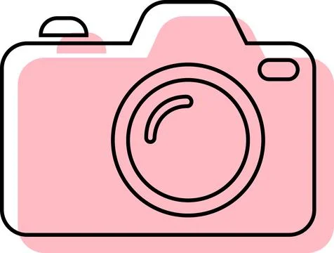 Compact digital photo camera line art icon Stock Illustration