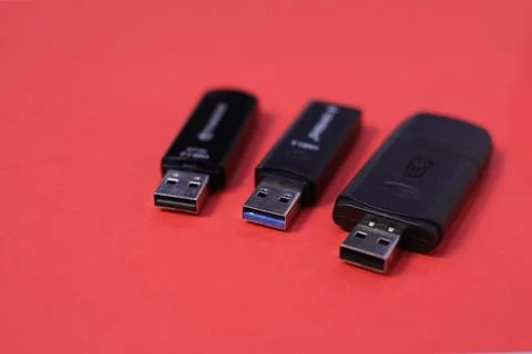Compact digital recorders flash drives with USB connectors. Stock Photos