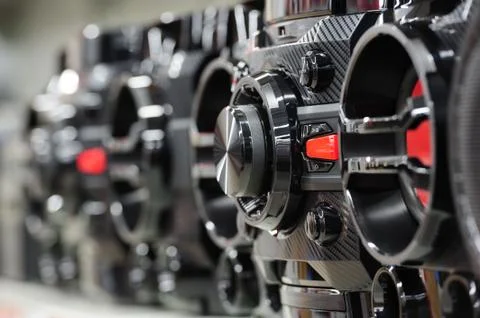 Compact digital stereo system player Stock Photos