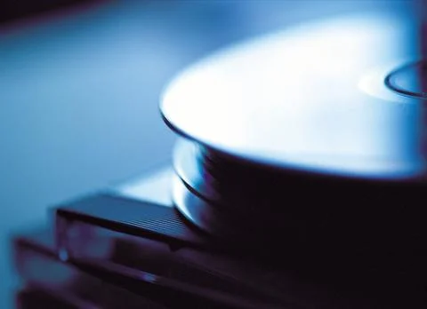 Compact disc and CD case Stock Photos