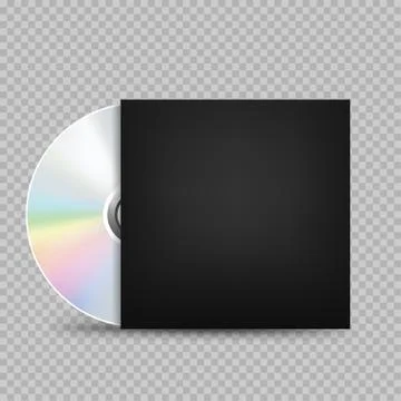 Compact disc black cover transparent Stock Illustration