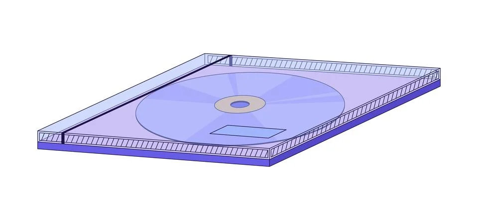 Compact disc case 2D cartoon object イラスト素材