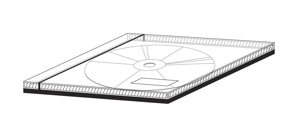 Compact disc case 2D line object Stock-Illustration