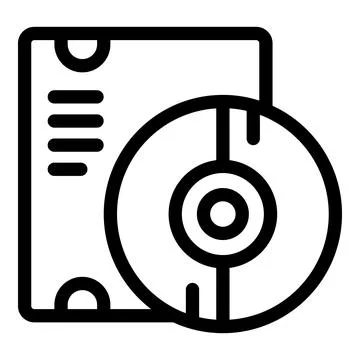 Compact disc case storing data icon with bold outline Stock-Illustration