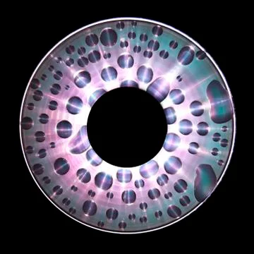 Compact disc cd with water drops on the data surface with a shiny colorful re Stock Photos