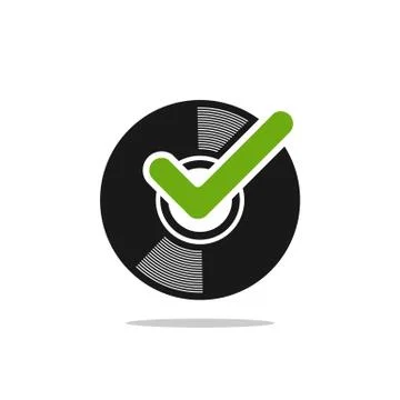 Compact Disc Check Mark Logo Template Illustration Design. Vector EPS 10. Illustrazione stock