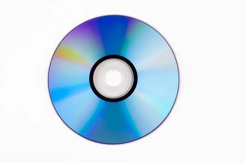Compact Disc Close-up with Recording Surface Isolated on White Background Stock Photos