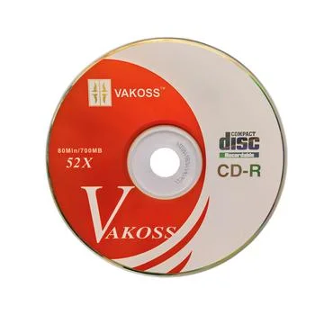 Compact disc with design label CD-R for data storage indicating 80 minutes .. Stock Photos