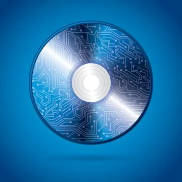 Compact disc design over blue background vector illustration Illustrazione stock