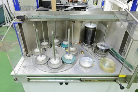 Compact Disc Factory Compact disc and DVD at spindles in factory ,property... Stock Photos