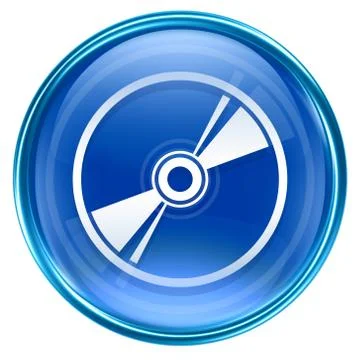 Compact disc icon blue, isolated on white background Illustrazione stock