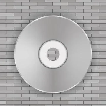 Compact Disc Icon Compact Disc Icon on Gray Brick Background Copyright: xZ... 스톡 사진
