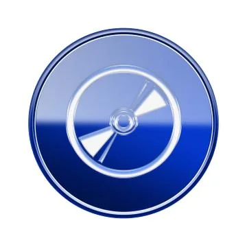 Compact disc icon glossy blue, isolated on white background Иллюстрация