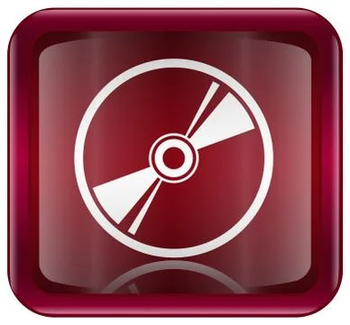 Compact disc icon red, isolated on white background Stock Illustration