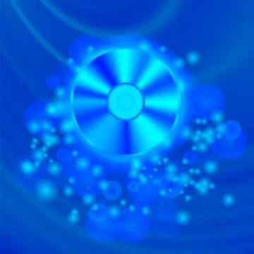 Compact Disc Isolated on Blue Blurred Background Stock Illustration