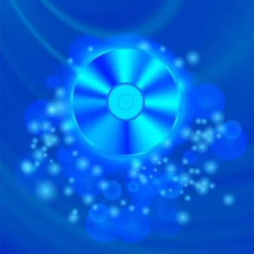 Compact Disc Isolated on Blue Blurred Background Compact Disc Isolated on ... Stock Photos