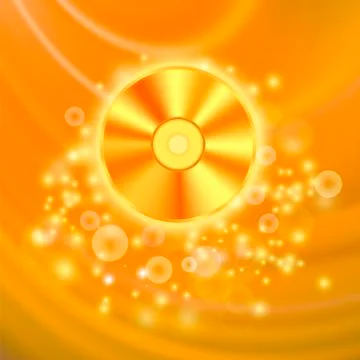 Compact Disc Isolated on Orange Background Stock Illustration