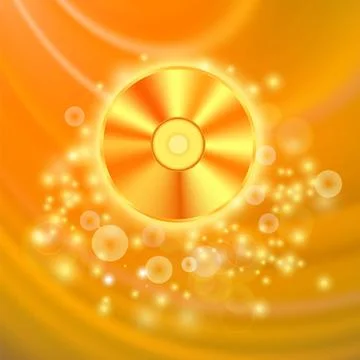 Compact Disc Isolated on Orange Background Compact Disc Isolated on Orange... Stock Photos