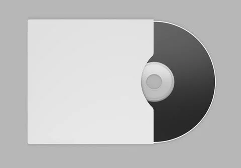 Compact disc with paper CD cover mockup isolated on white background Stock-Illustration
