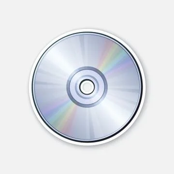 Compact disc with rainbow reflection. Stock Illustration