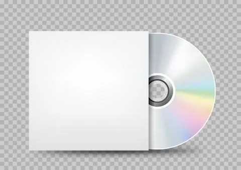 Compact disc white cover transparent Stock Illustration