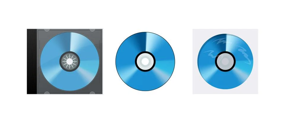 Compact discs and digital versatile discs, data storage and multimedia content Stock Illustration