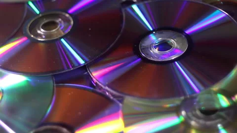 Compact discs falling dawn Video stock 203810987