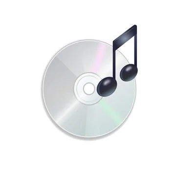 Compact disk and music note icon isolated on white background Stock-Illustration