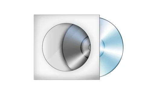 Compact disk with cover illustration (cd, case, dvd) isolated Stock Illustration