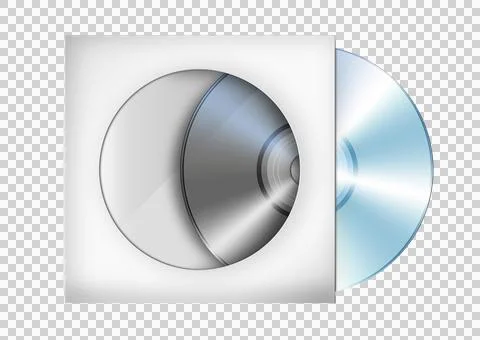 Compact disk with cover illustration (cd, case, dvd) isolated on white Stock-Illustration