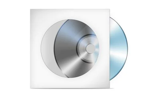 Compact disk with cover illustration (cd, case, dvd) Stock Illustration