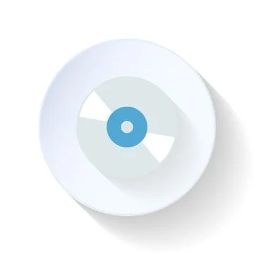 Compact disk flat icon Stock Illustration